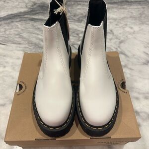 Dr. Martens White and Black Combat Boots
